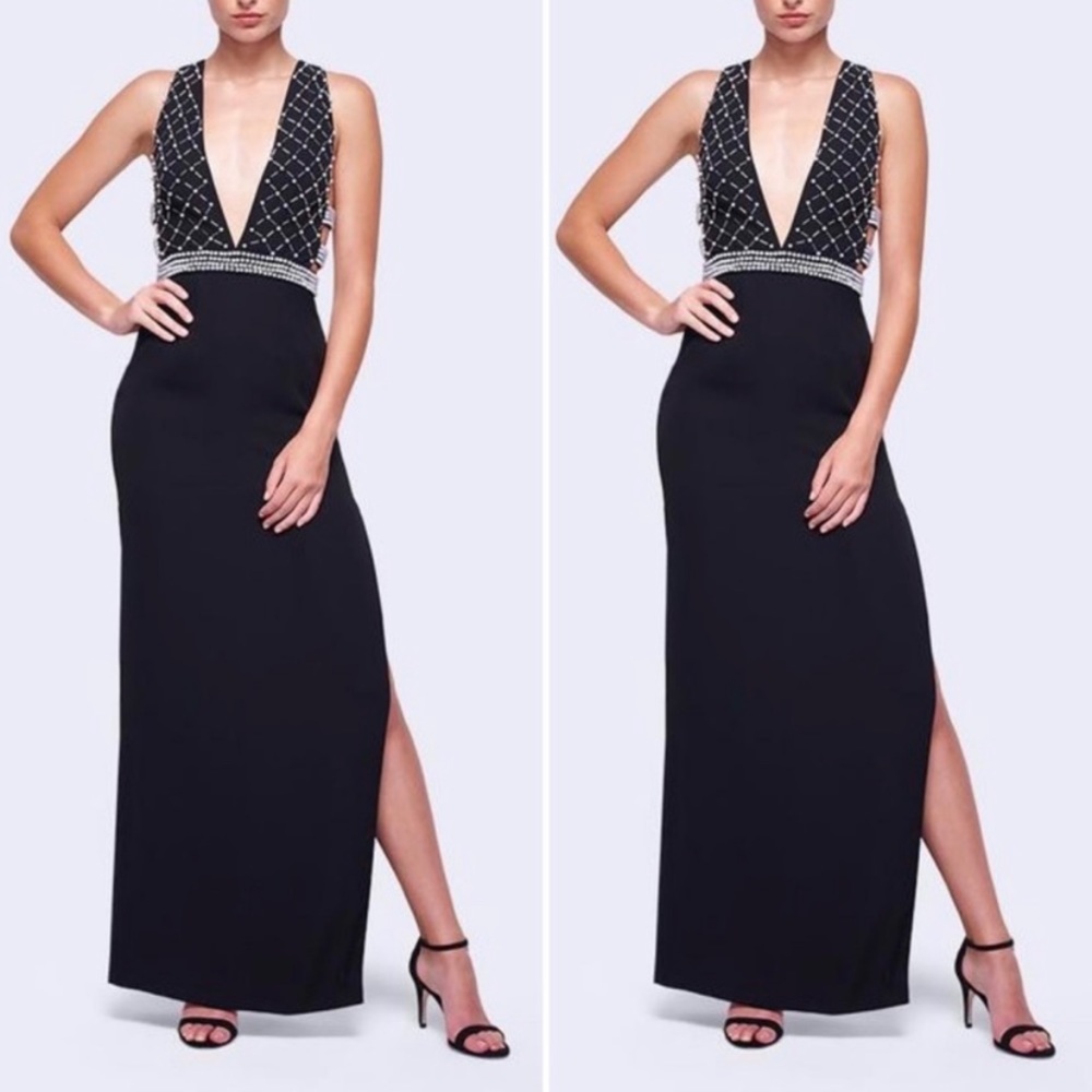 Fame & Partners | NWT Midnight Curse Black Pearl Gown Dress 8 New